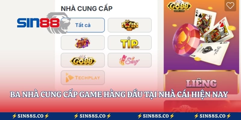Ba nhà cung cấp game hàng đầu tại nhà cái hiện nay