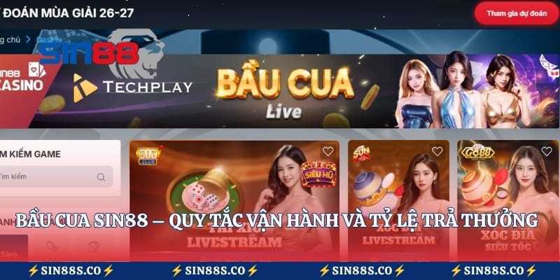 Bầu Cua Sin88 – Quy Tắc Vận Hành Và Tỷ Lệ Trả Thưởng