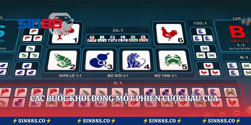 Các bước khởi động một phiên cược bầu cua 