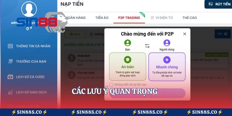 Các lưu ý quan trọng