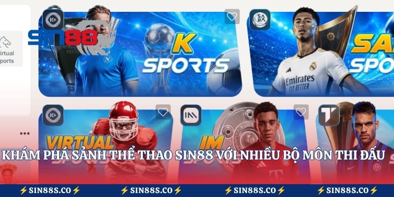 Khám phá sảnh thể thao Sin88 với nhiều bộ môn thi đấu hấp dẫn