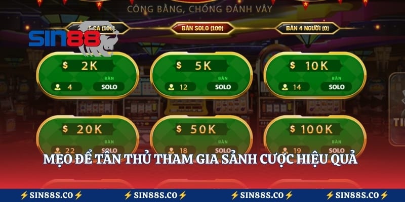 Mẹo để tân thủ tham gia sảnh cược hiệu quả