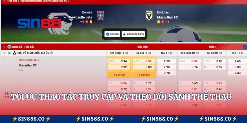 Tối ưu thao tác truy cập và theo dõi sảnh thể thao tích hợp